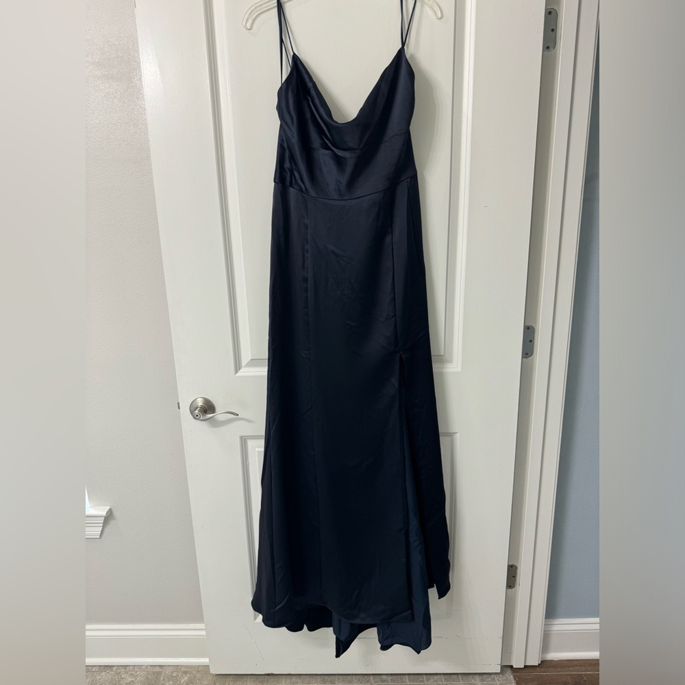 Amsale Chloe Navy Size 14 Bridesmaid Formal Gown NWT - Picture 2 of 14